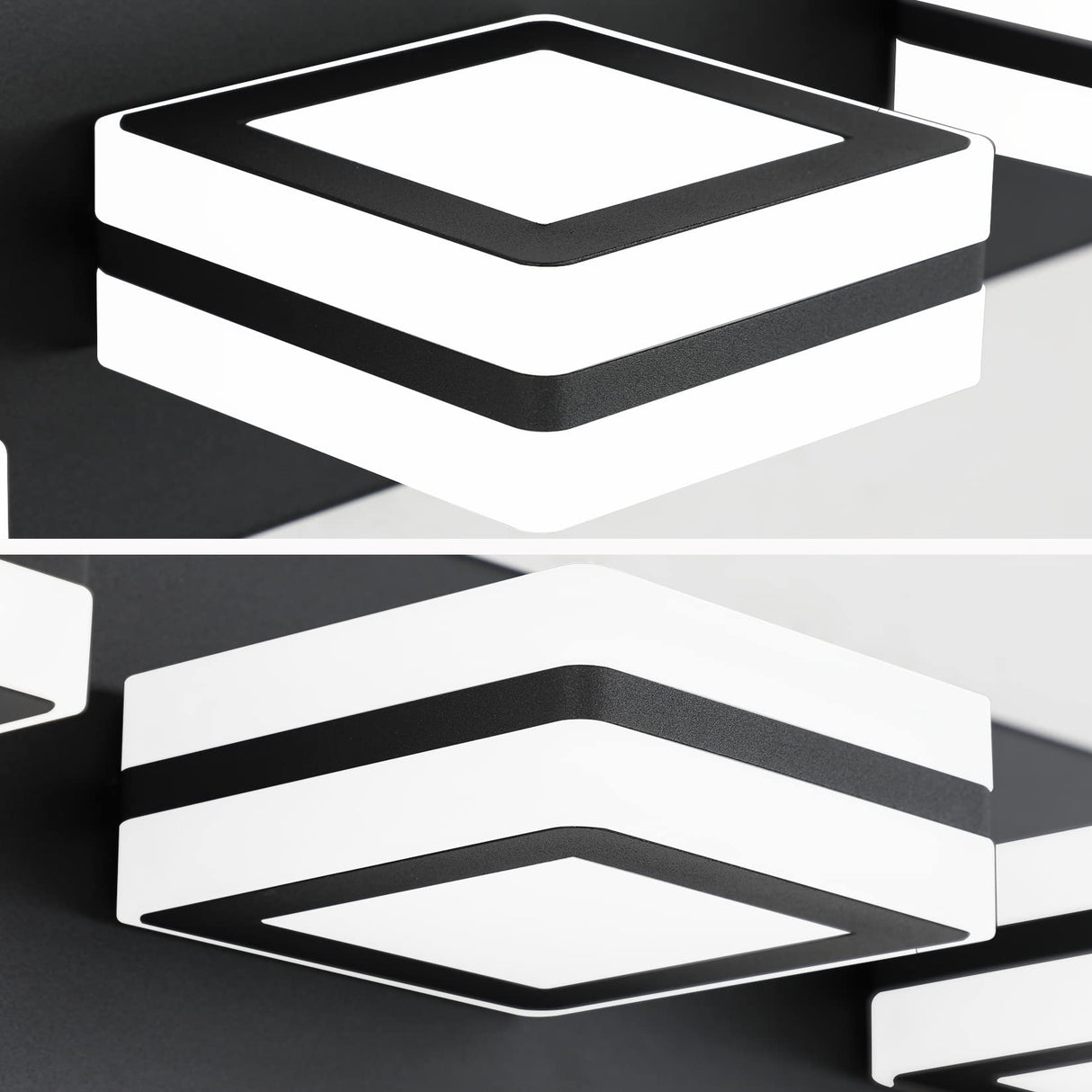 5 Color Temperature Dimmable 40.4inch Black Bathroom Lights Fixtures Black Acrylic