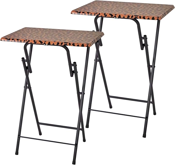 WildEdge Leopard Print Folding TV Tray Table