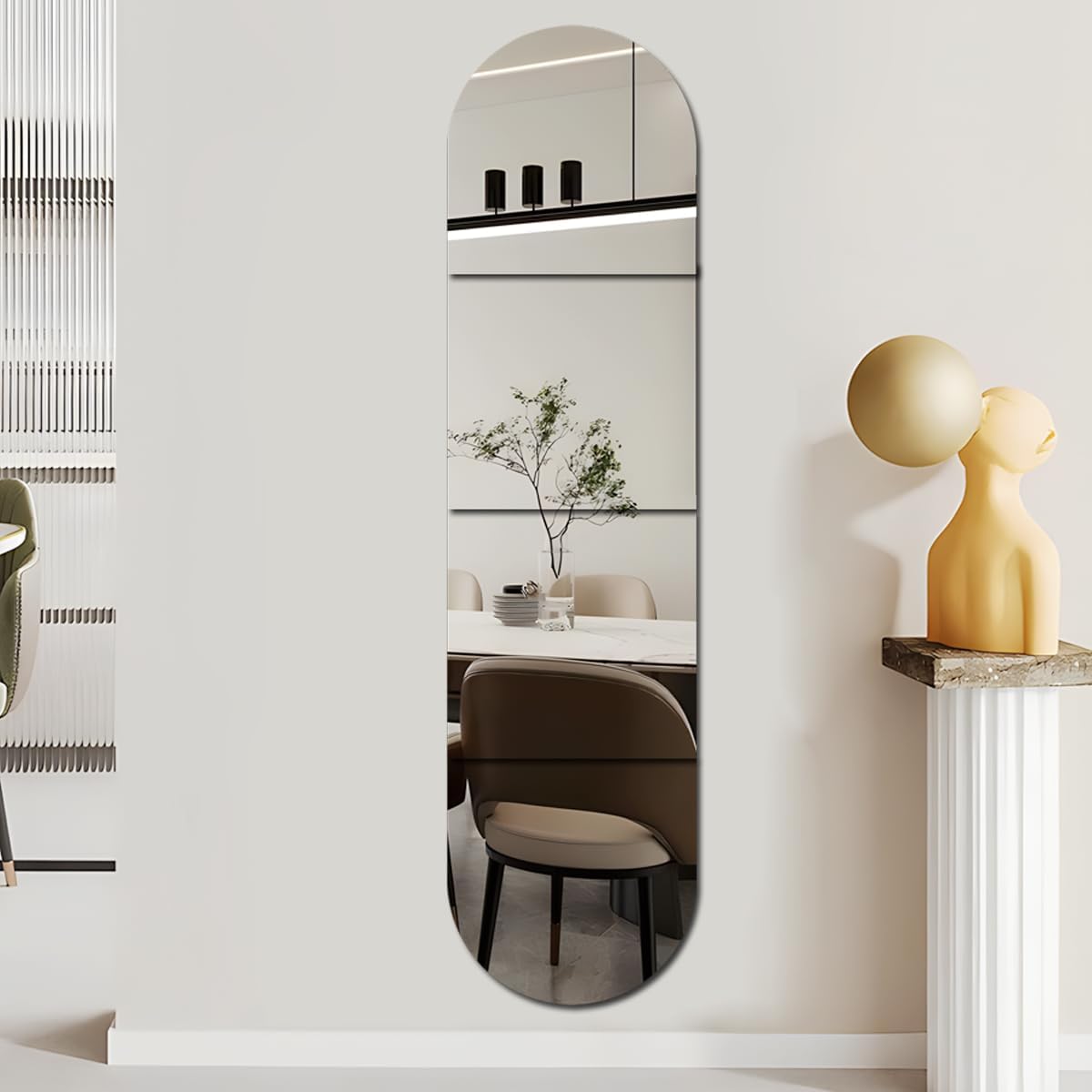 4 Pack Full Length Acrylic Mirrors Stickers for Walls Self Adhesive Safe