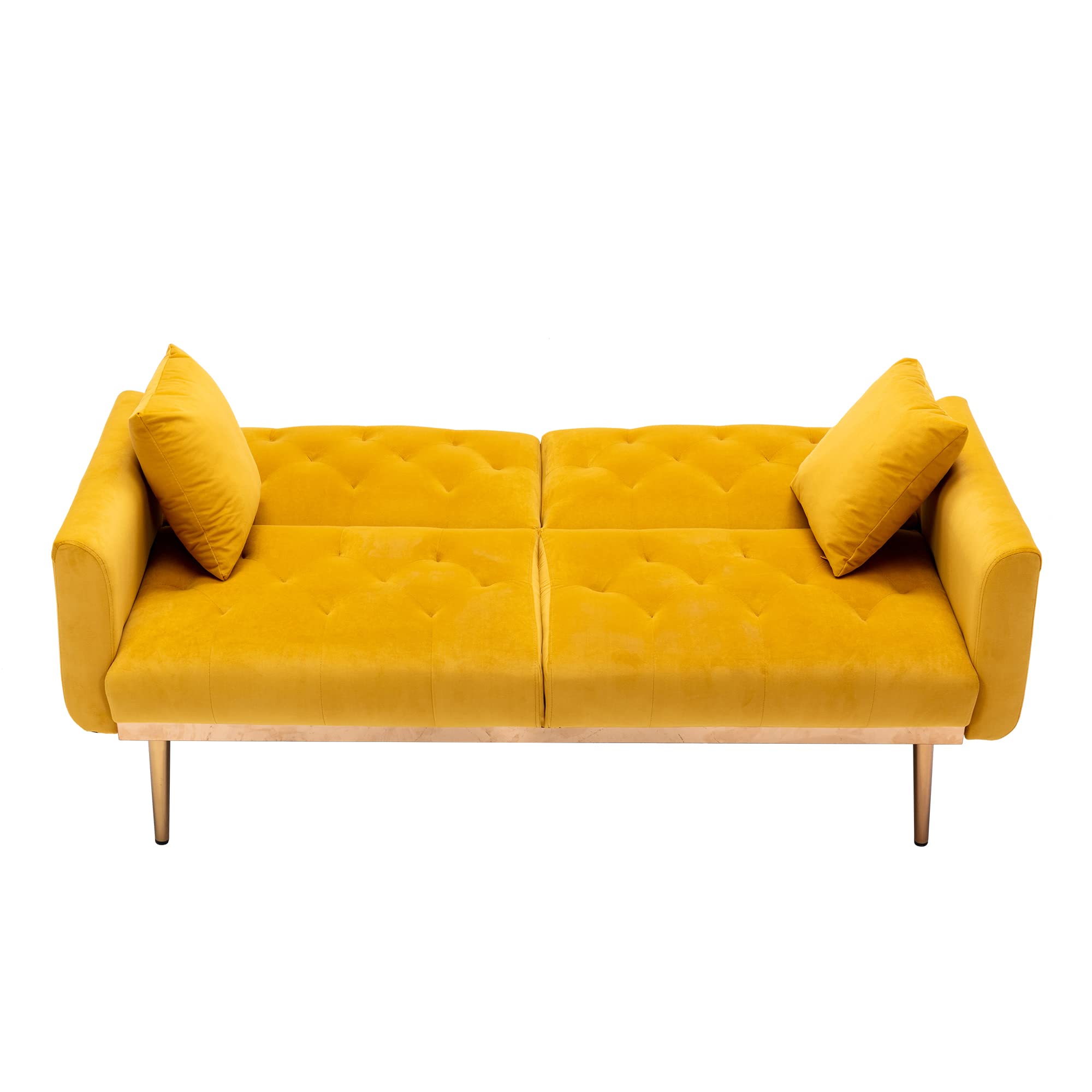 Velvet Couch, Tufted Loveseat Sofa with 2 Couch Pillows,Accent Sofa Recliner