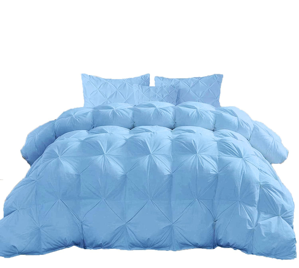 Light Blue All Season Down Pintuck Comforter