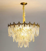 Modern Pendant Chandelier, 8-Light Round 24" LED Ceiling Light, 3-Tier Crystal Hanging