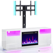 Fireplace TV Stand with Led Lights and Power Outlets, Entertainment Center