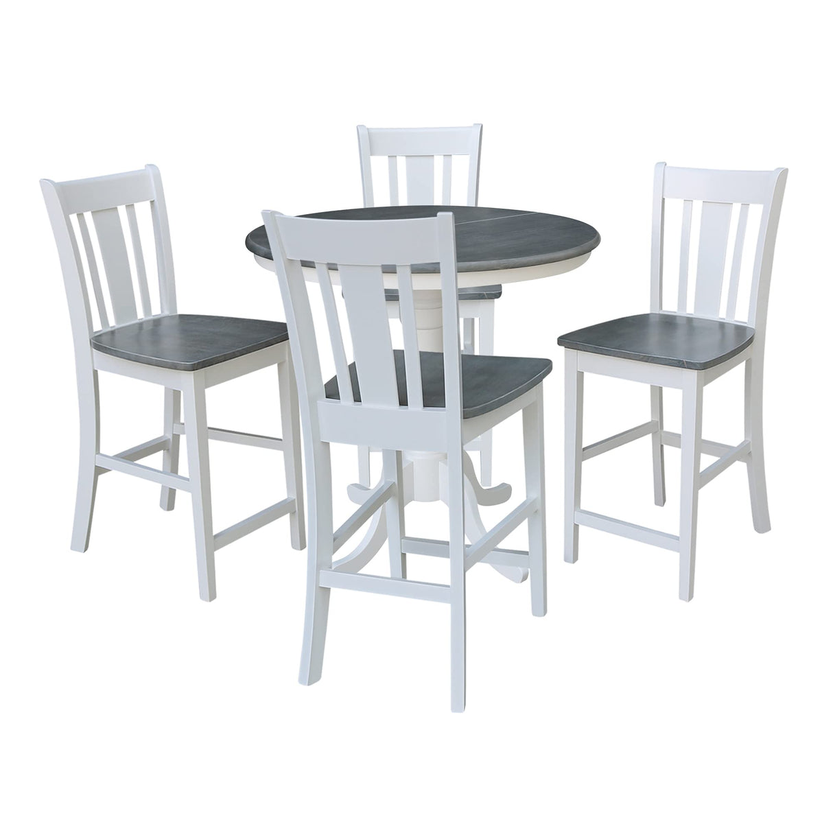 Concepts Chairs Dining Table Set, White/Heather Gray