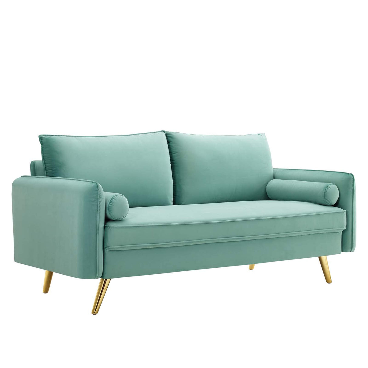 Revive Performance Velvet Sofa, Mint