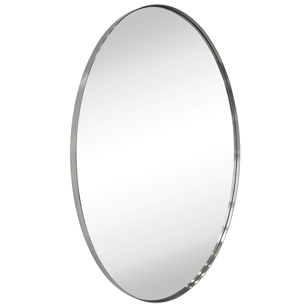 Brushed Nickel Metal Framed Bathroom Mirror