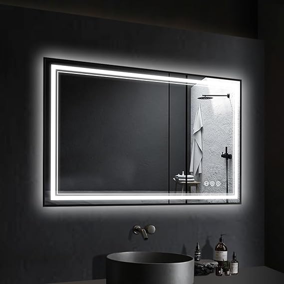LED Bathroom Mirror with Lights, Frameless