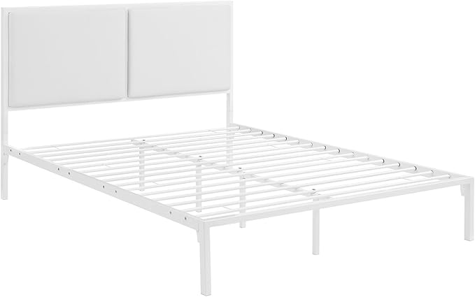Della Fabric Bed, King, White Gray