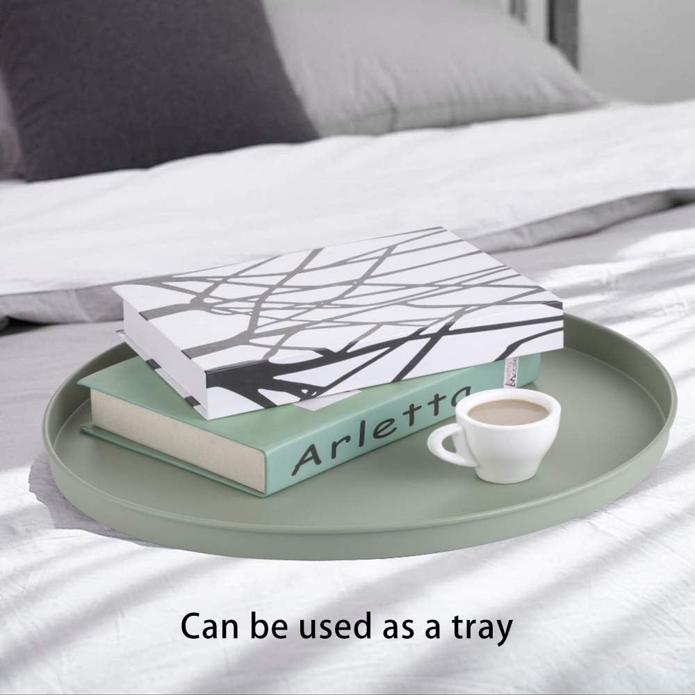 End Table,Folding Round Metal Side Table Waterproof,Round End Table with Removable