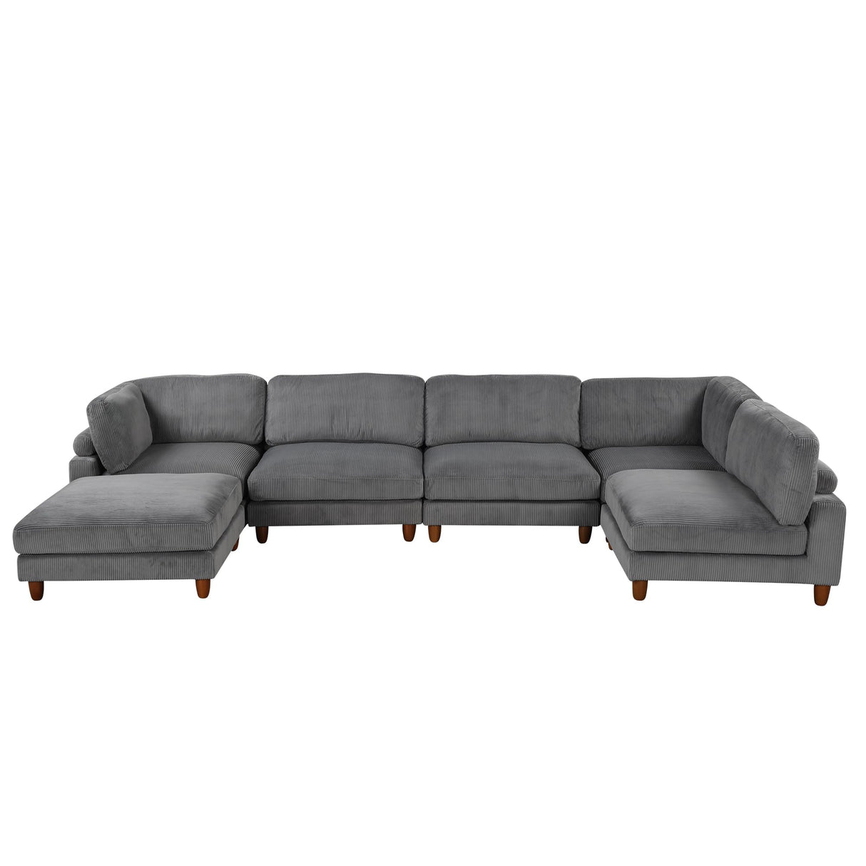 122.8" Modular Sectional Sofa Couch with Moveable Ottoman