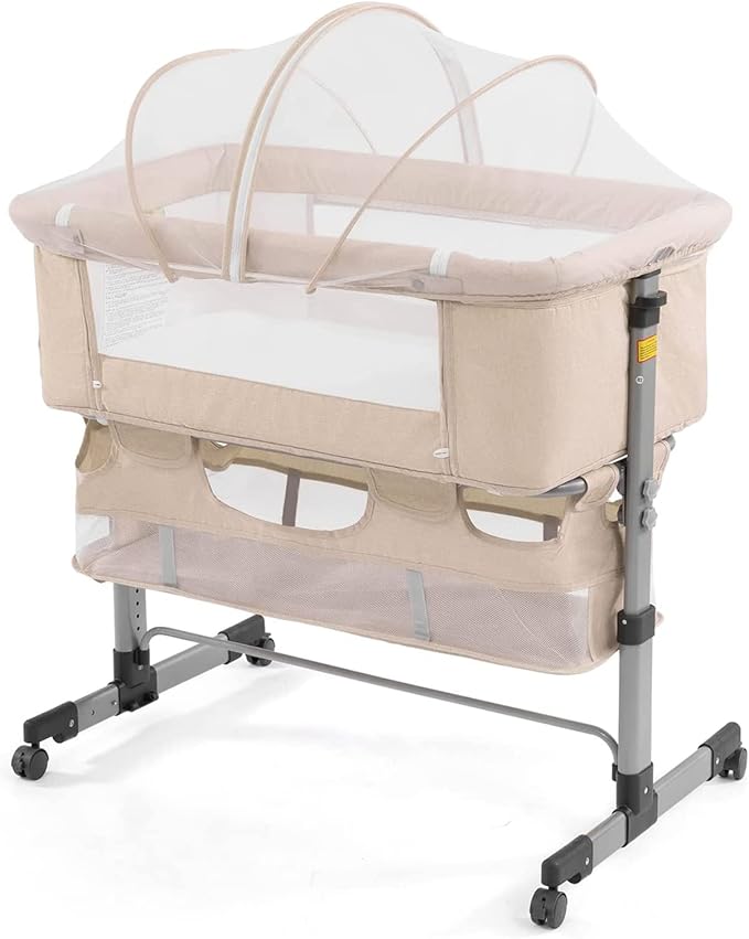 Bedside Sleeper Bedside Crib, Baby Bassinet 3 in 1 Travel Baby Crib Baby Bed