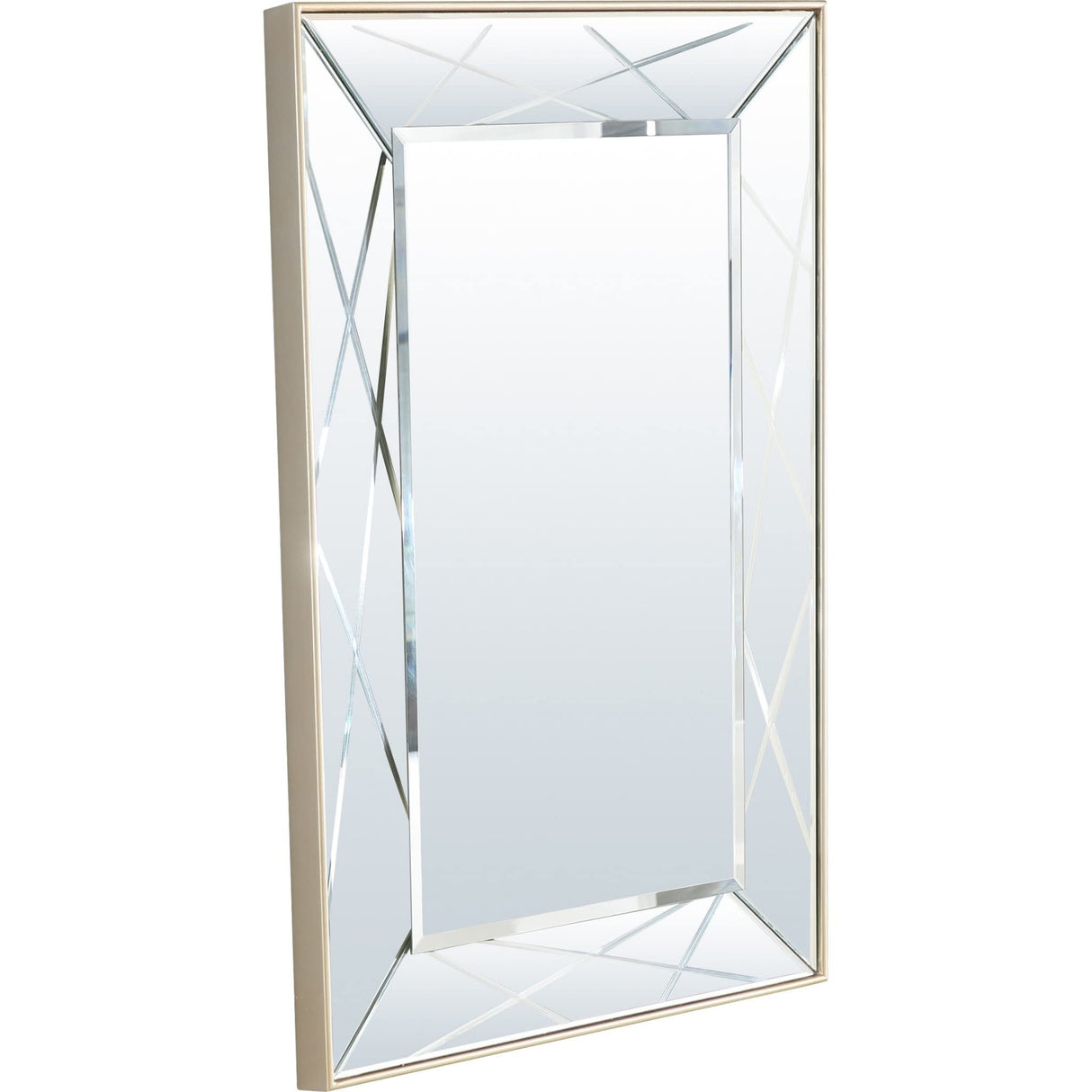 43" Painted Rectangle Accent Mirror Wall Mounted with Metal Frame