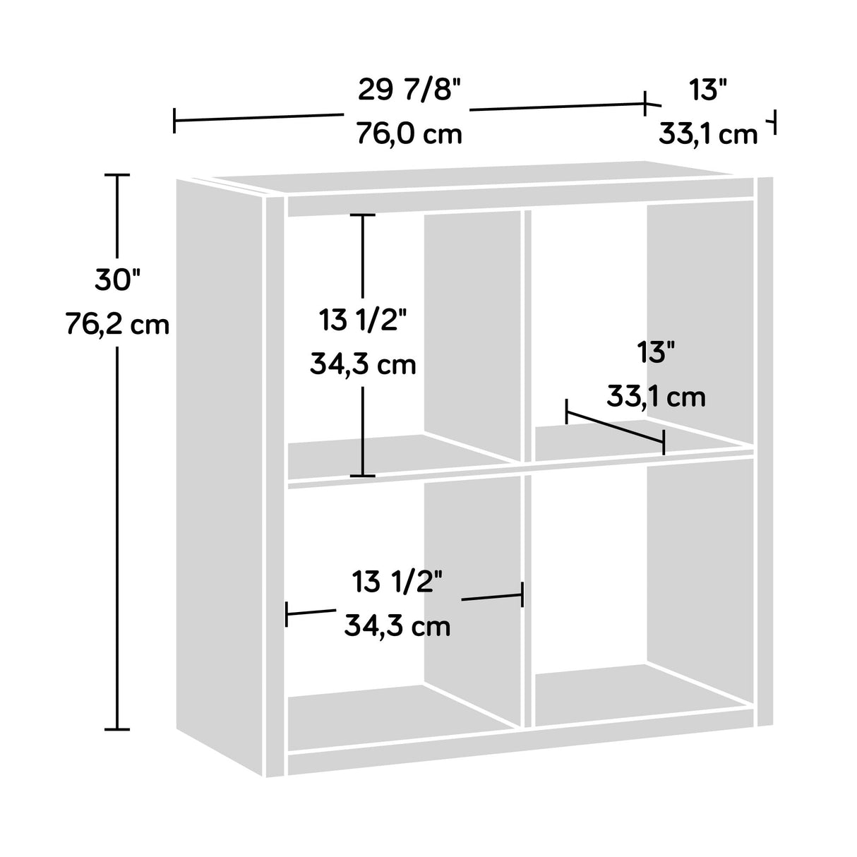Miscellaneous Storage 4-Cube Organizer Storage Bookcase/Pantry cabinets, Mystic Oak