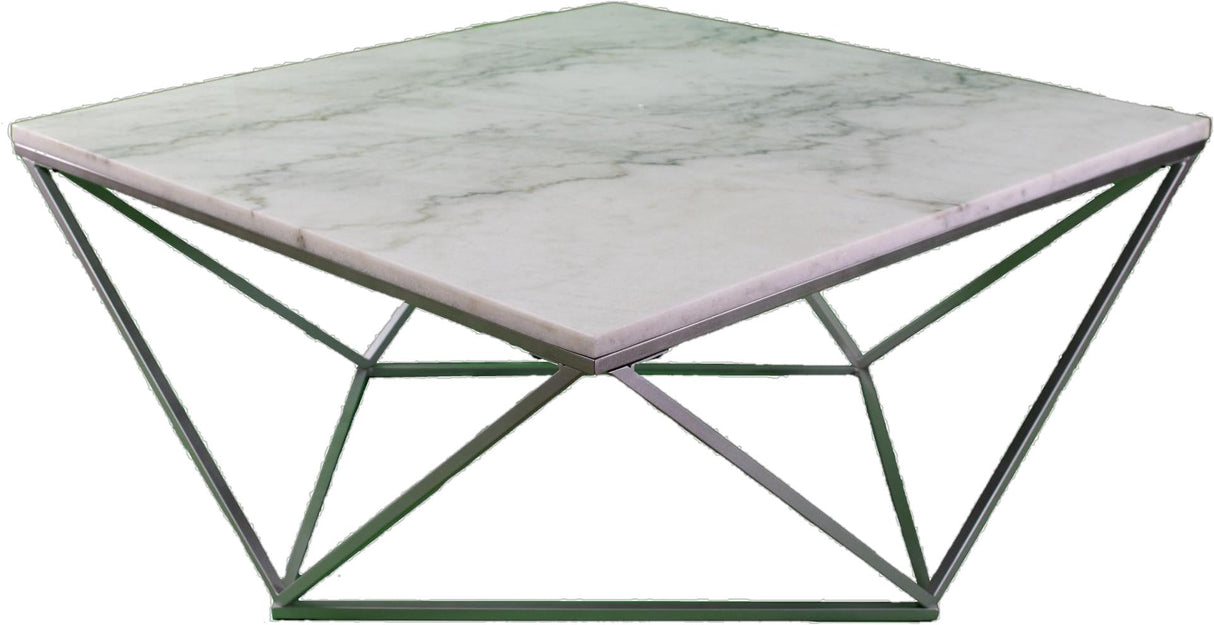 Athens, Marble/Silver Cocktail Table