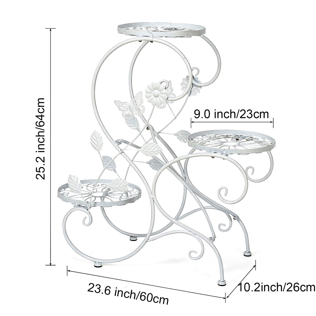 GardenHaven™ 3-Tier Outdoor Metal Plant Stand