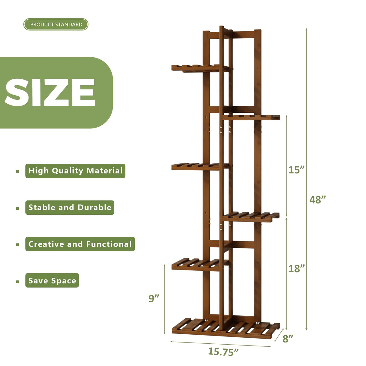 Bamworld 6-Tier Bamboo Plant Stand ā Indoor & Outdoor Corner Shelf