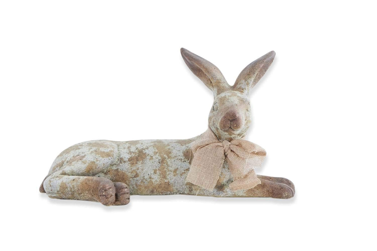 K&K Interiors 13782C 15.5 Inch Tan Rabbit Lying W/Face & Hind Legs