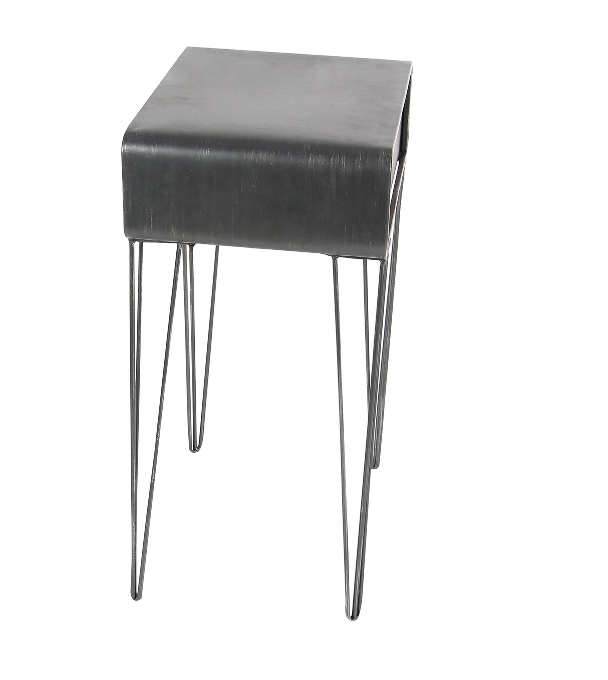 Metal Side End Accent Table Single Drawer End Table, Side Table 17" x 12" x 26", Black