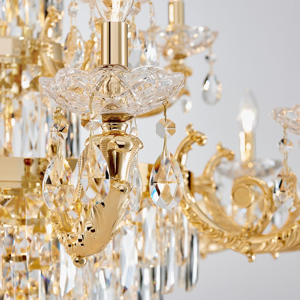 Gold Crystal Contemporary Chandelier Foyer Entryway Lighting