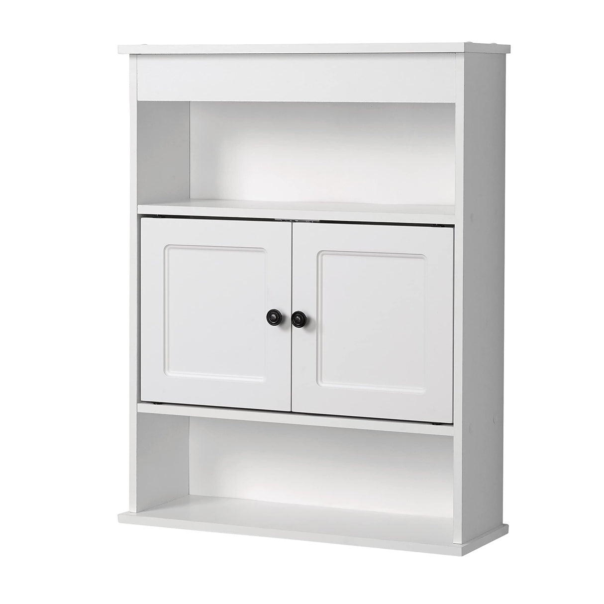Bathroom Wall Cabinet, White with 2 Doors and 3 Adjustable Shelves