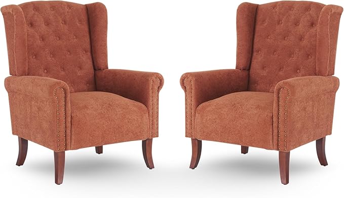 Modern PU Leather Accent Chairs Set of 2, Mid-Century Living Room Chairs Upholstered