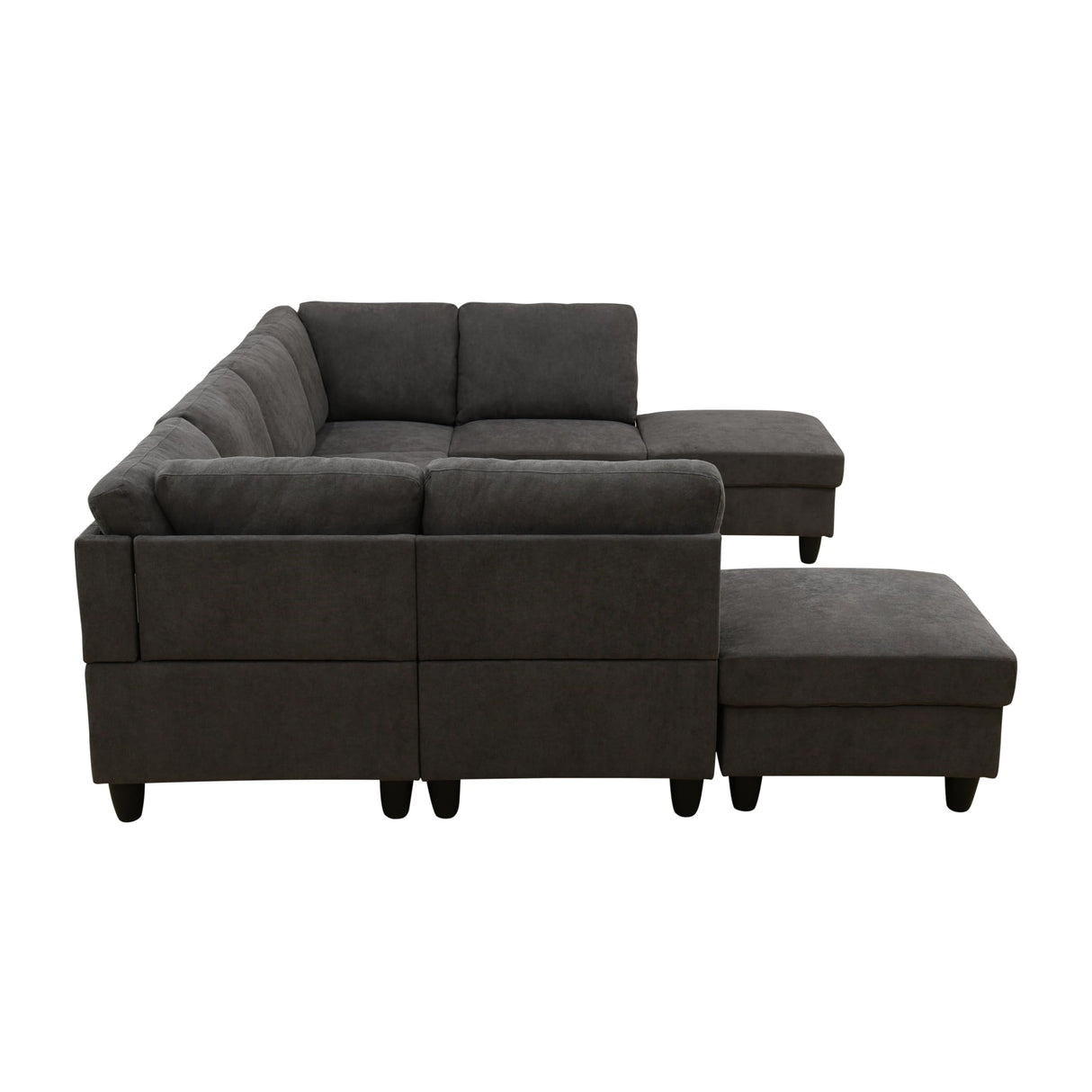 Versani Oversized U-Shaped Modular Sectional Couch – 8-Seater, Flannel Upholstery