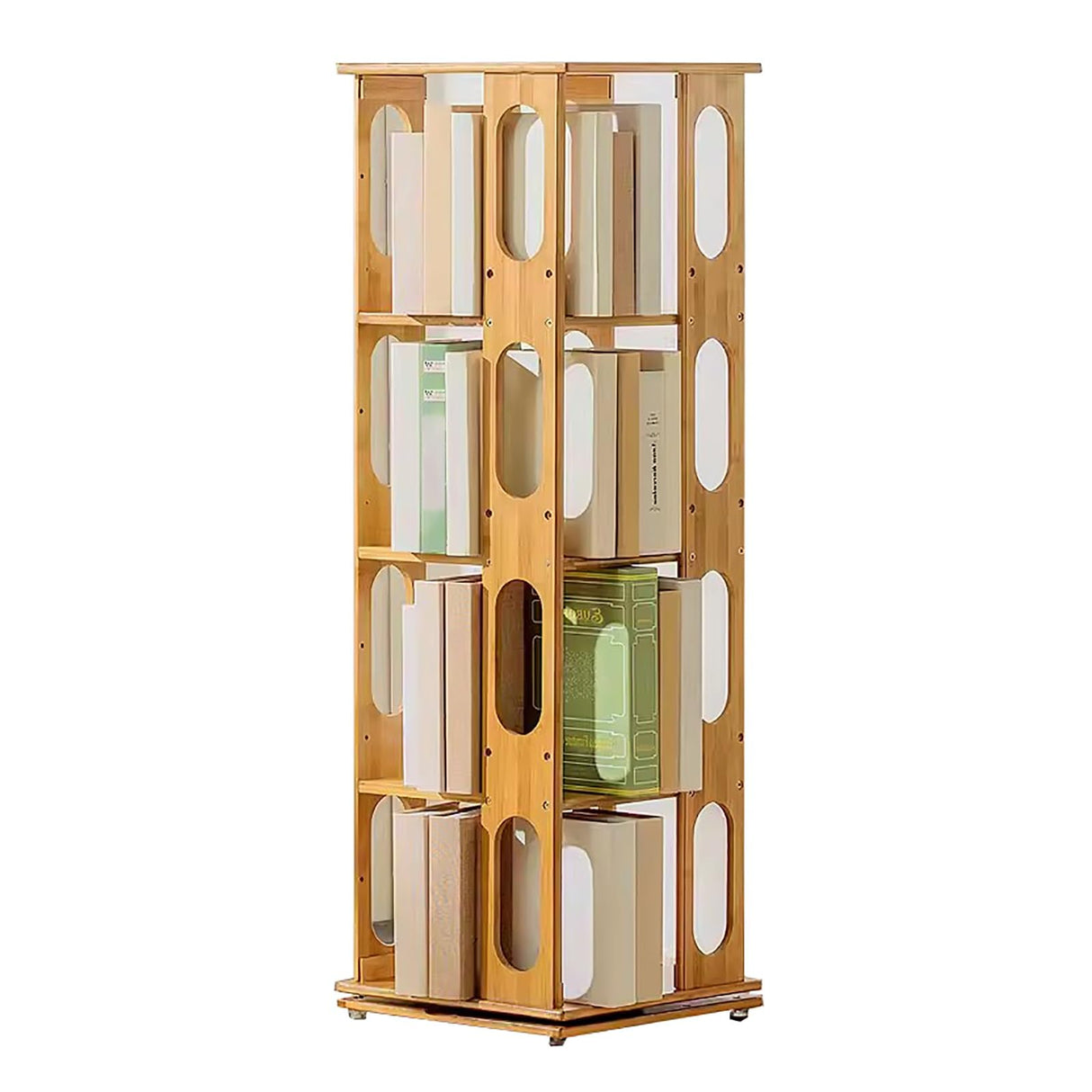 Bookshelf, 360° Rotating Bookshelves, 4/5 Tiers Standing Bookcase, Simple Small Space