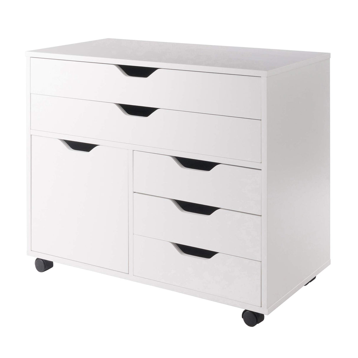 Halifax Storage Mobile Cabinets, 1 Door, 3 Drawers, 2 Wide Drawers, for Home Office