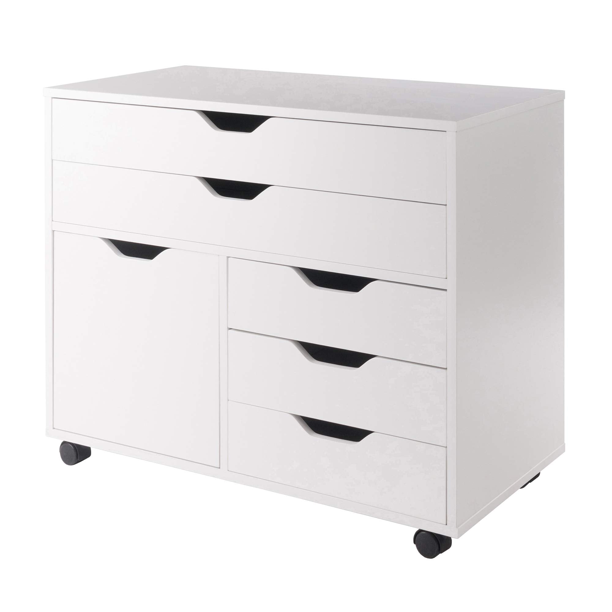 Halifax Storage Mobile Cabinets, 1 Door, 3 Drawers, 2 Wide Drawers, for Home Office