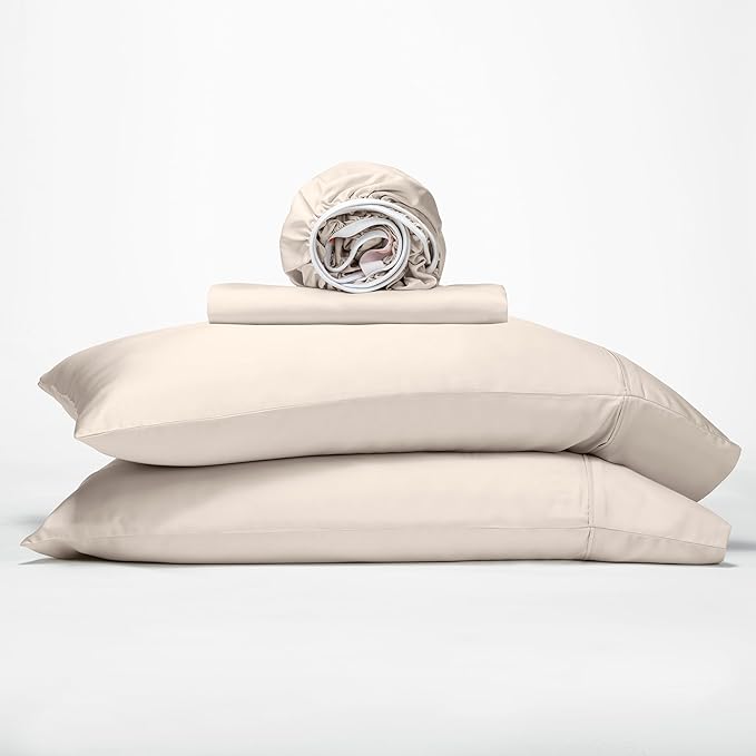 King Size Bed Sheets 4 Piece Set, 100% Rayon Derived from Bamboo