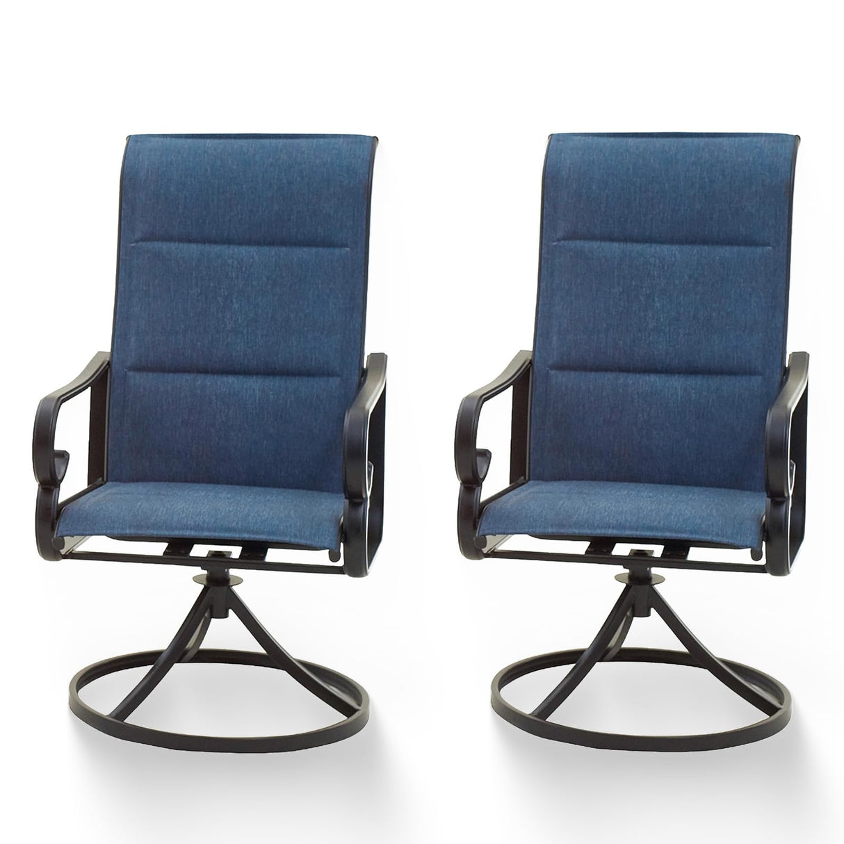 Patio Dining Chairs Textilene Outdoor High Back Swivel Rocker Set