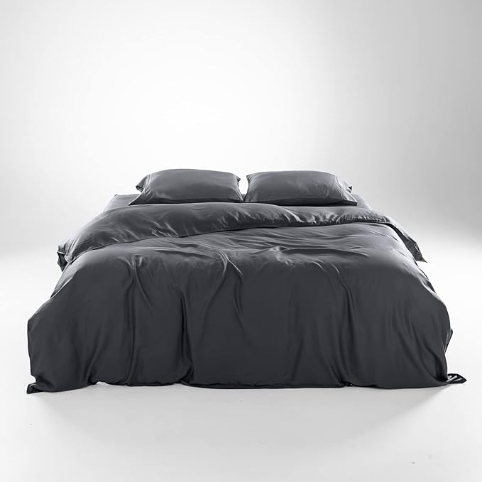 Luxury 100% Lyocell Eucalyptus Duvet Cover Set King Size, Tencel 3PC Vegan Bedding Set