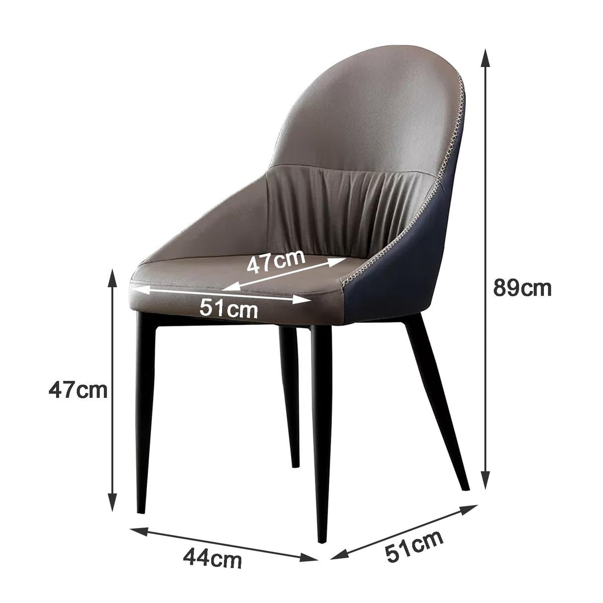 Dining Chair PU Leather Dining Chairs Modern, Wide Seat Kitchen Dining Room Chairs,