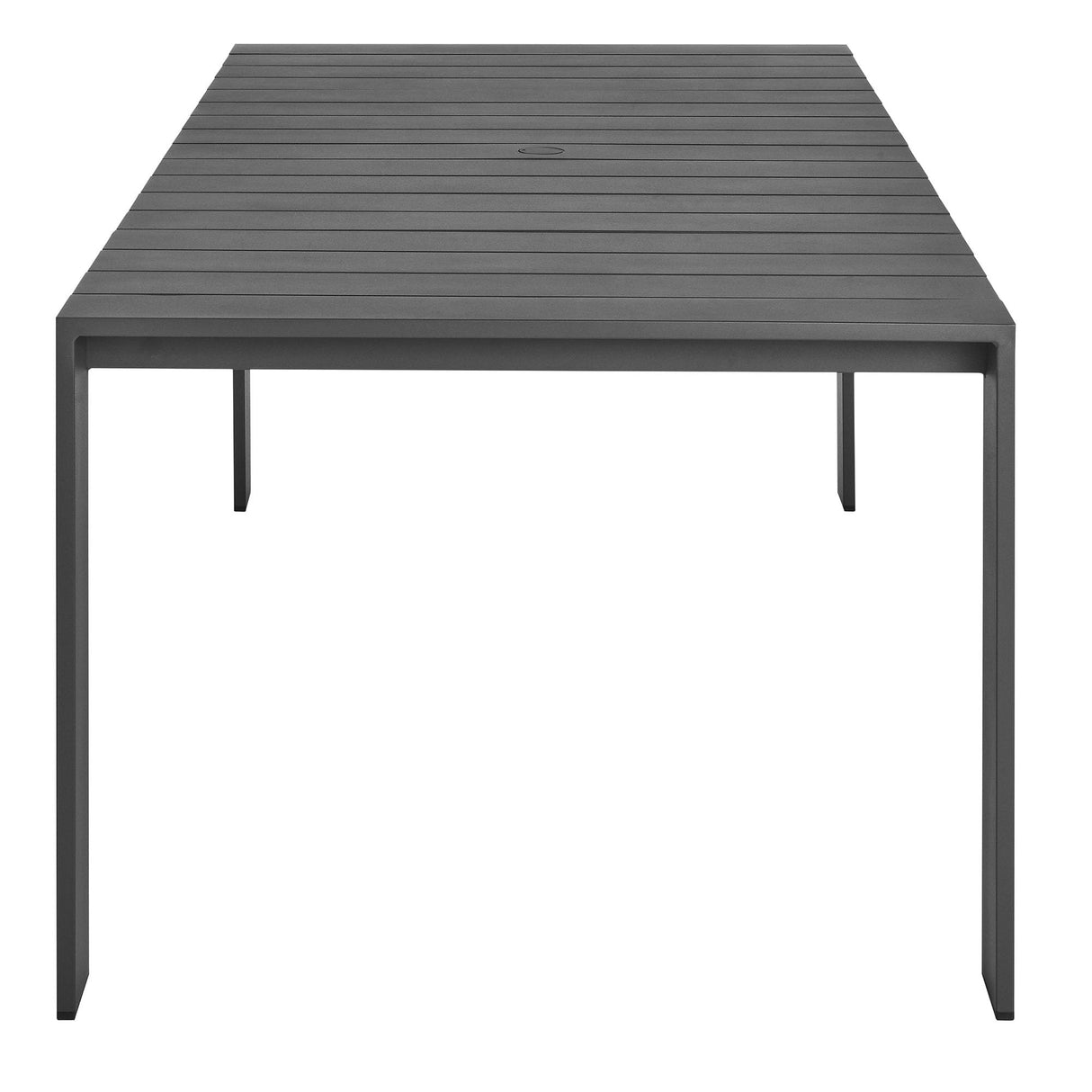 Tahoe Outdoor Patio Powder-Coated Aluminum Rectangular Dining Table in Gray