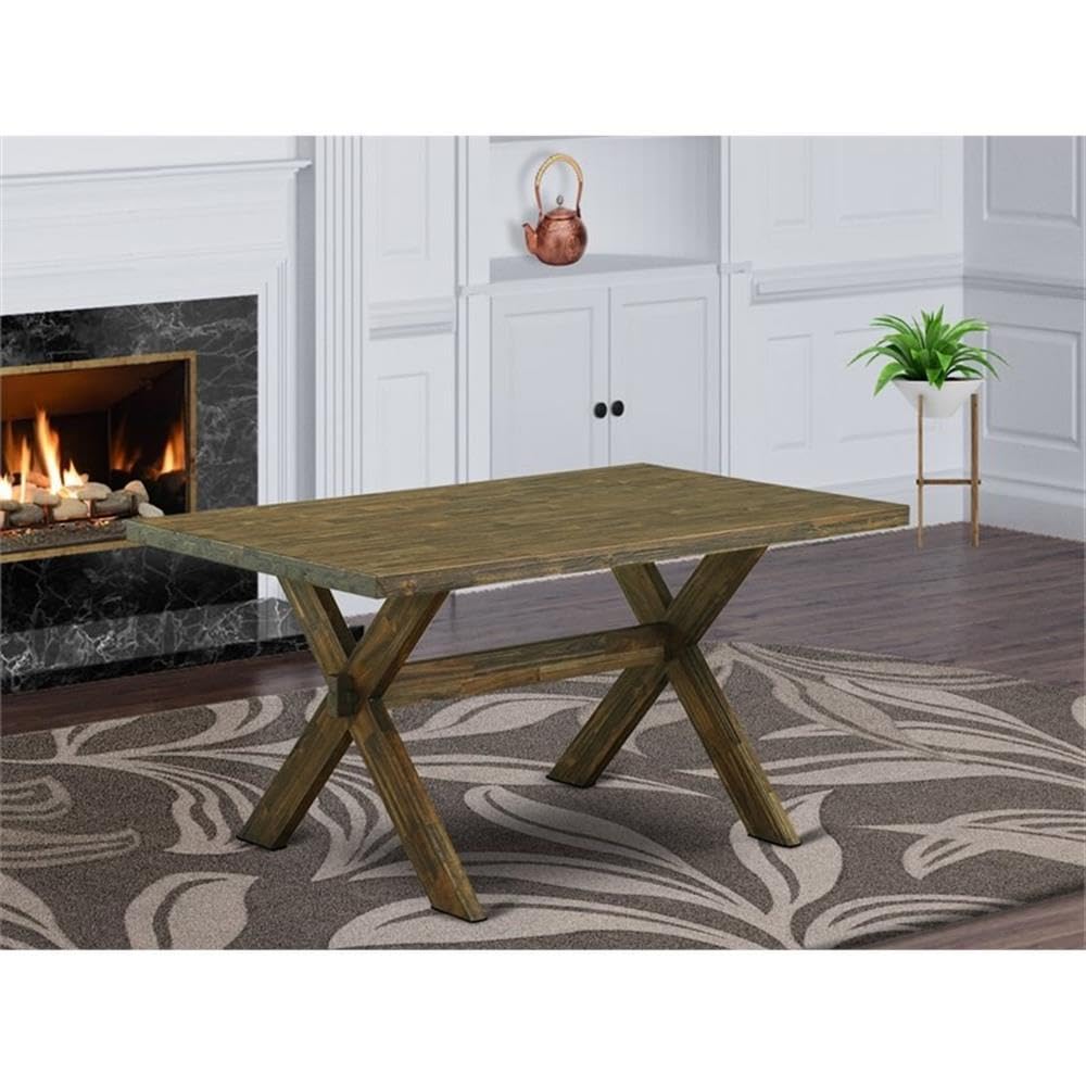 X-Style Rectangle Dining Table - 36x60 Inch Wooden Kitchen Table with Stylish Legs