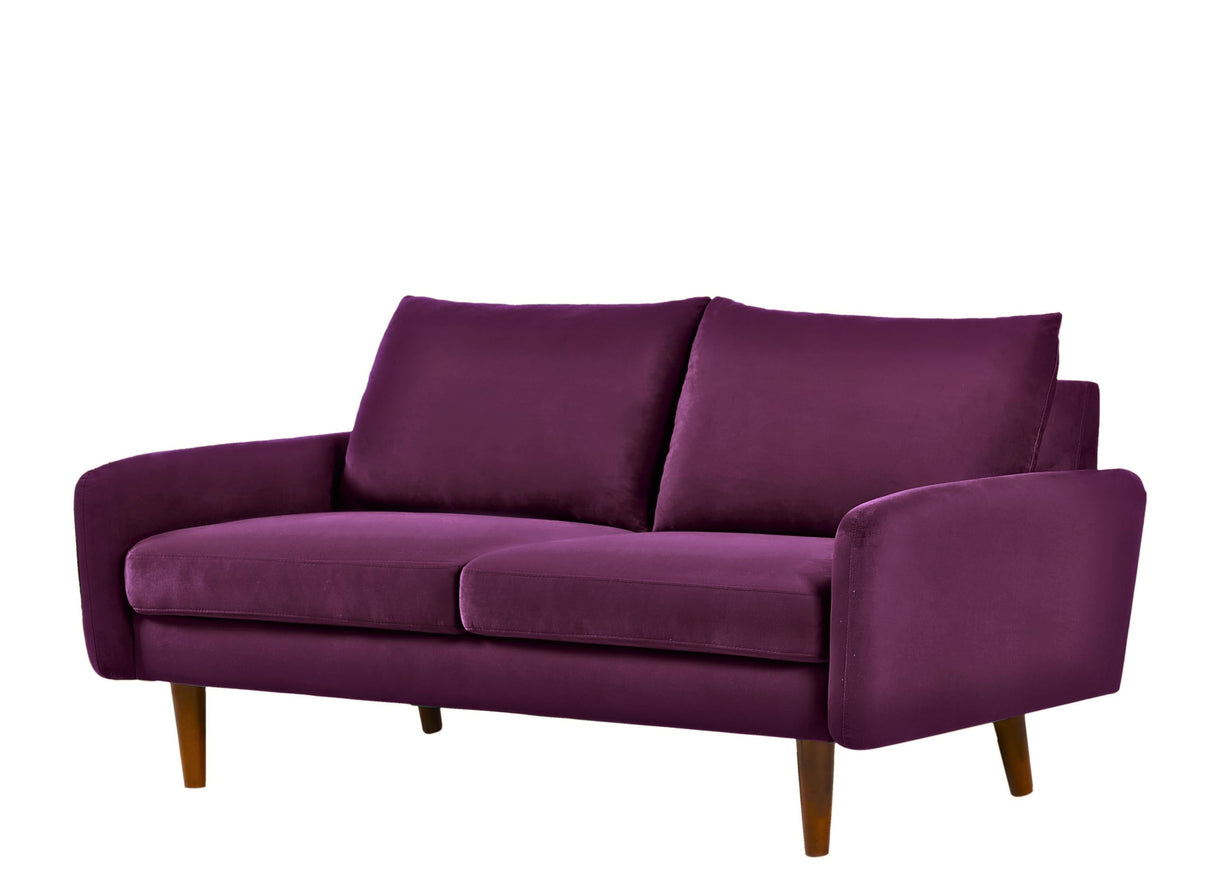 Kent Velvet Loveseat Sofa for Modern Living Rooms and Compact Spaces