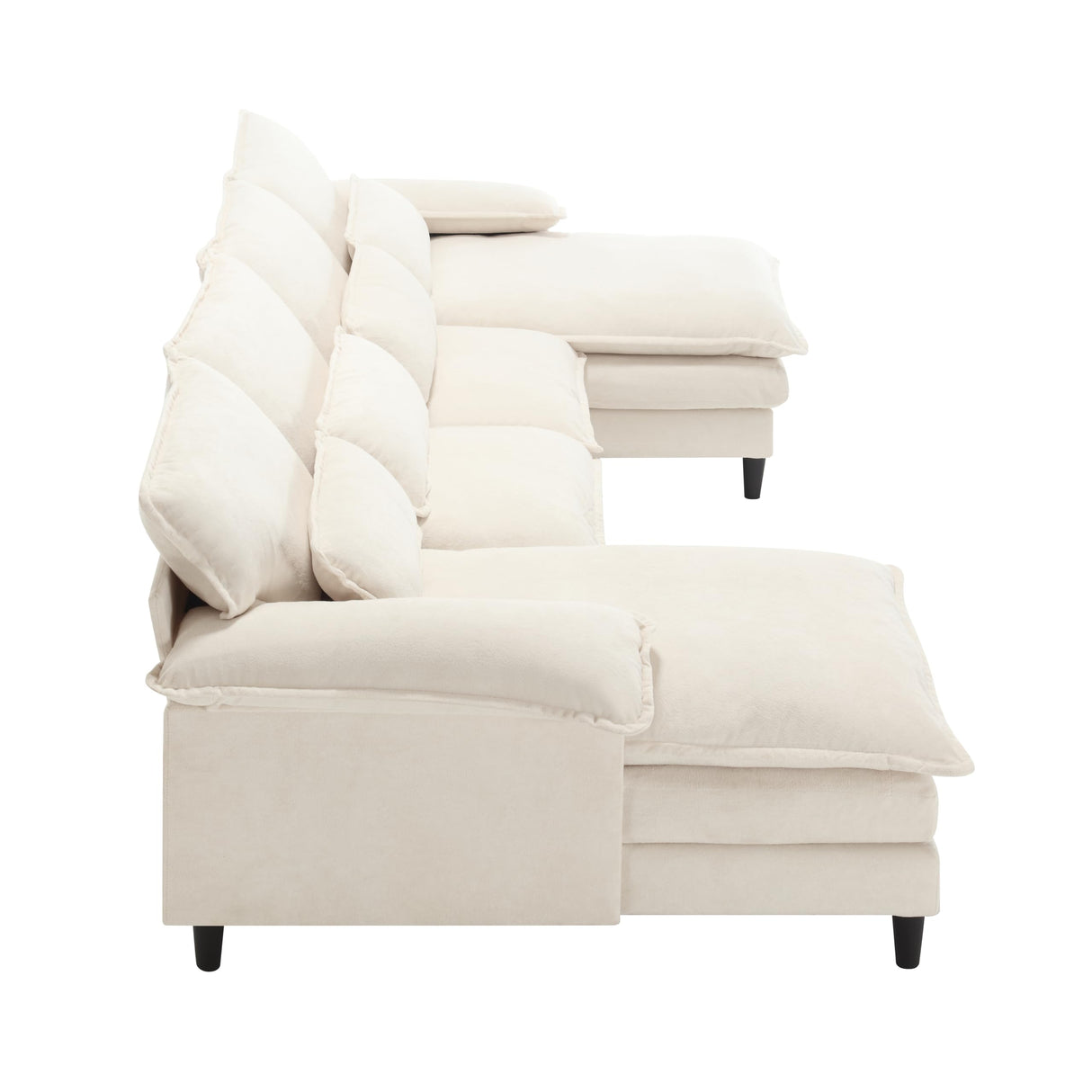 Sleeper Sofa&Couches with Thicked Cushion & Detackable Backrest Living Room
