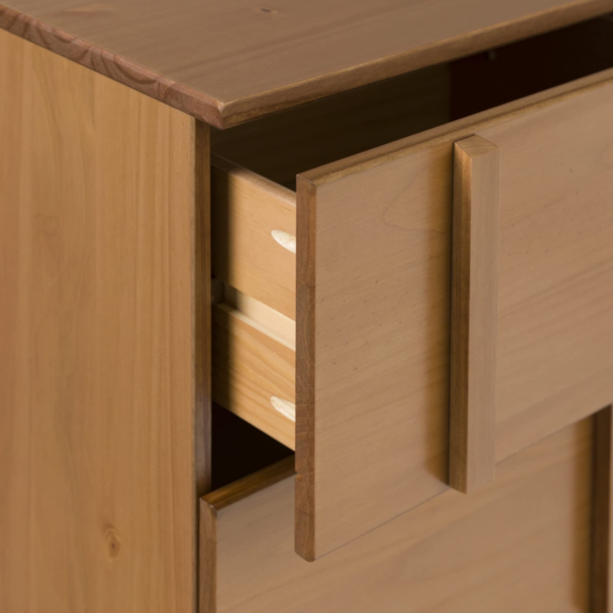 Sprague Contemporary Detailed Drawer Solid Wood Nightstand, 20 Inch, Caramel