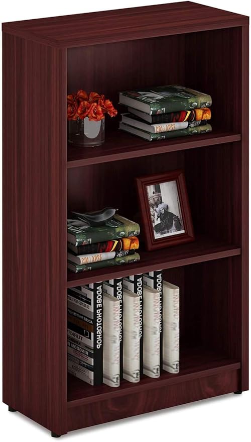 3 Shelf Wood Bookcase Freestanding Display Shelf Adjustable Layers Bookshelf for Home