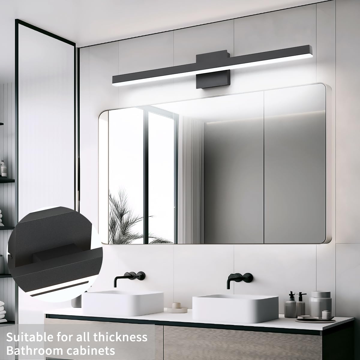 Modern Bathroom Vanity Light Fixtures 22W Dimmable 5CCT LED Vanity Light Bar Over