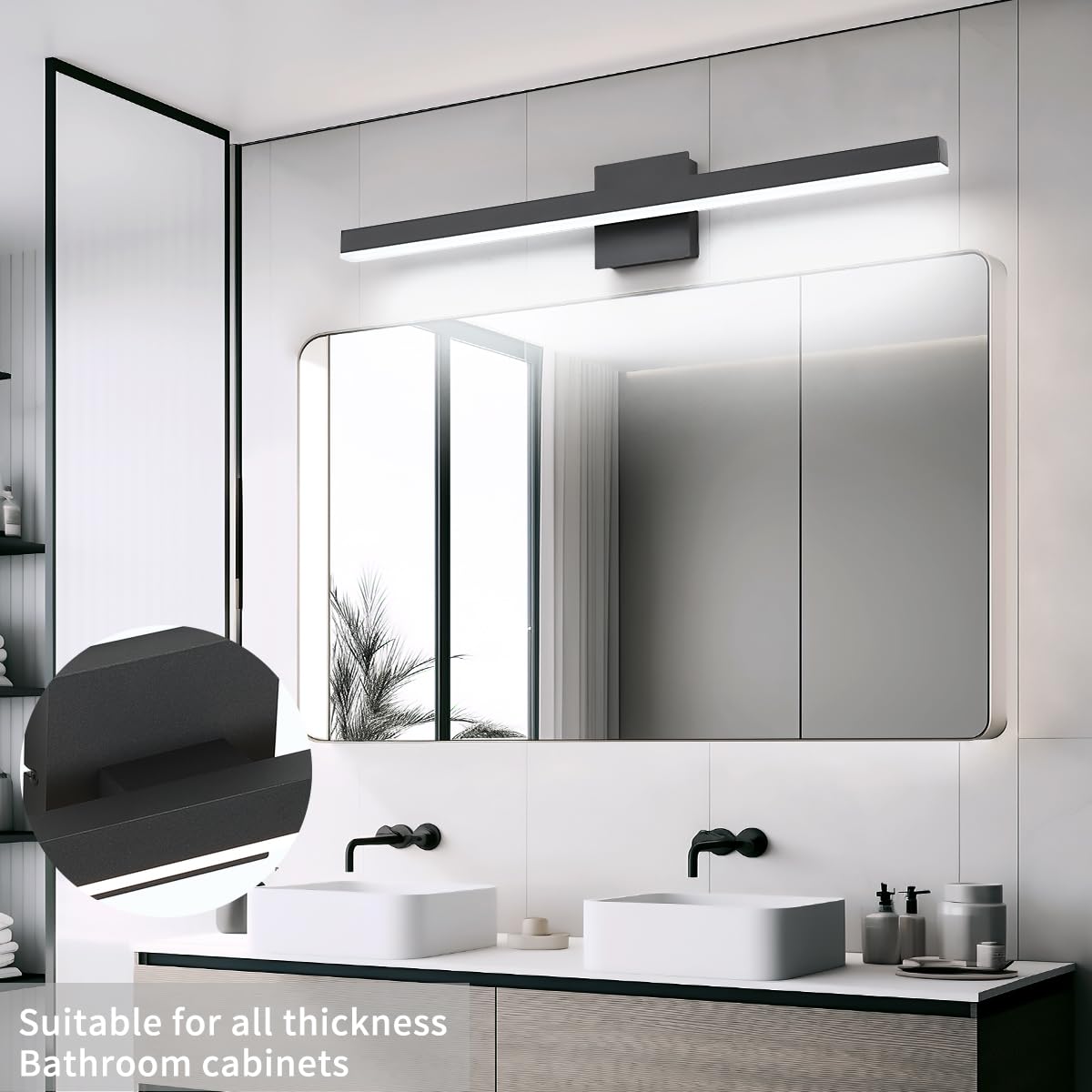 Modern Bathroom Vanity Light Fixtures 22W Dimmable 5CCT LED Vanity Light Bar Over