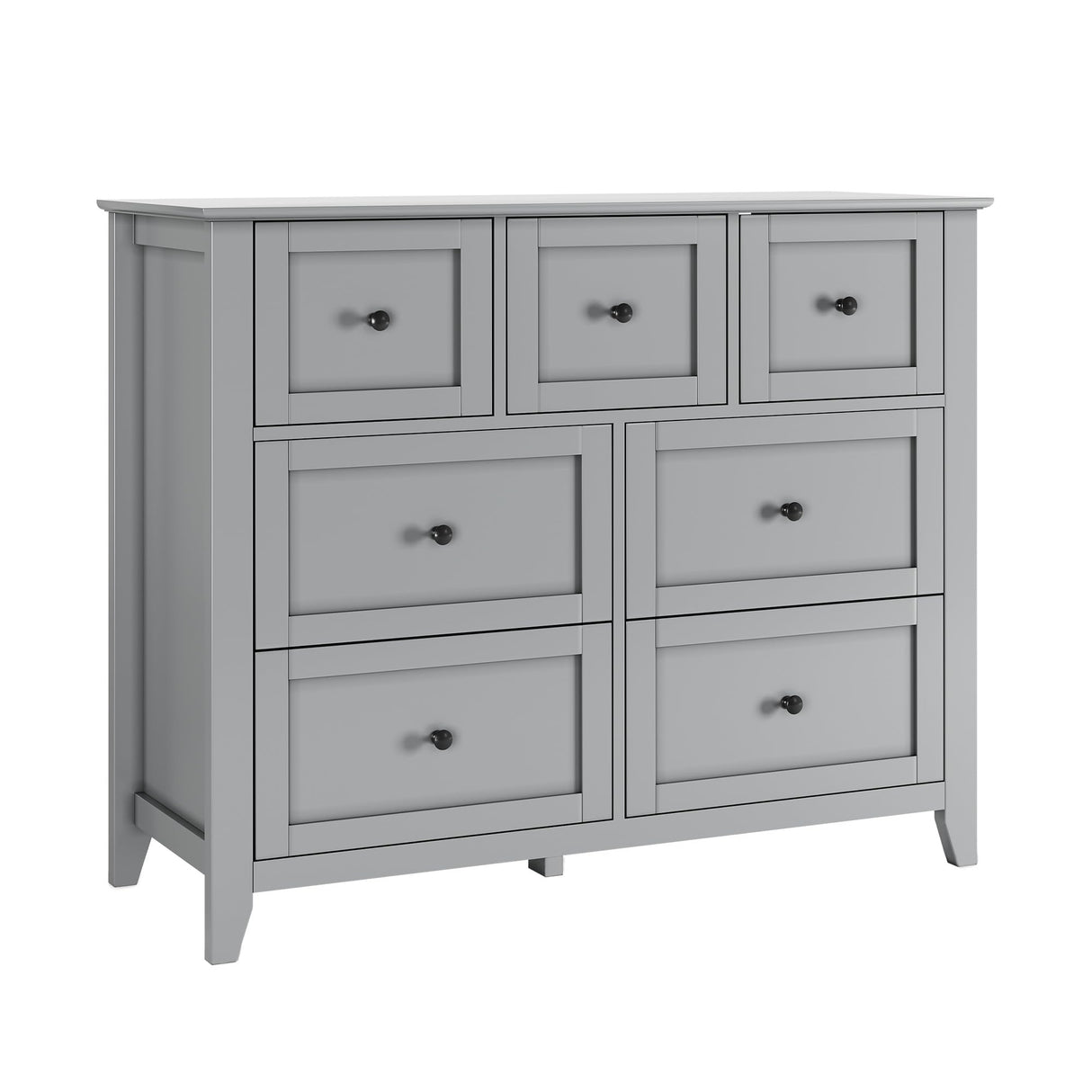 Grey 7 Chest of Drawer Dresser, Modern and Stylish Storage Cabinet