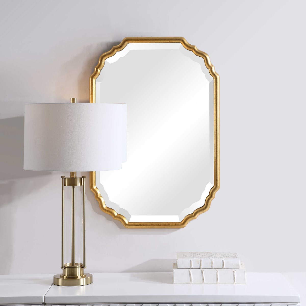 Moss + Fig Dorado Metallic Gold Leaf Mirror | Oval Wall Mirror Finished in Metallic