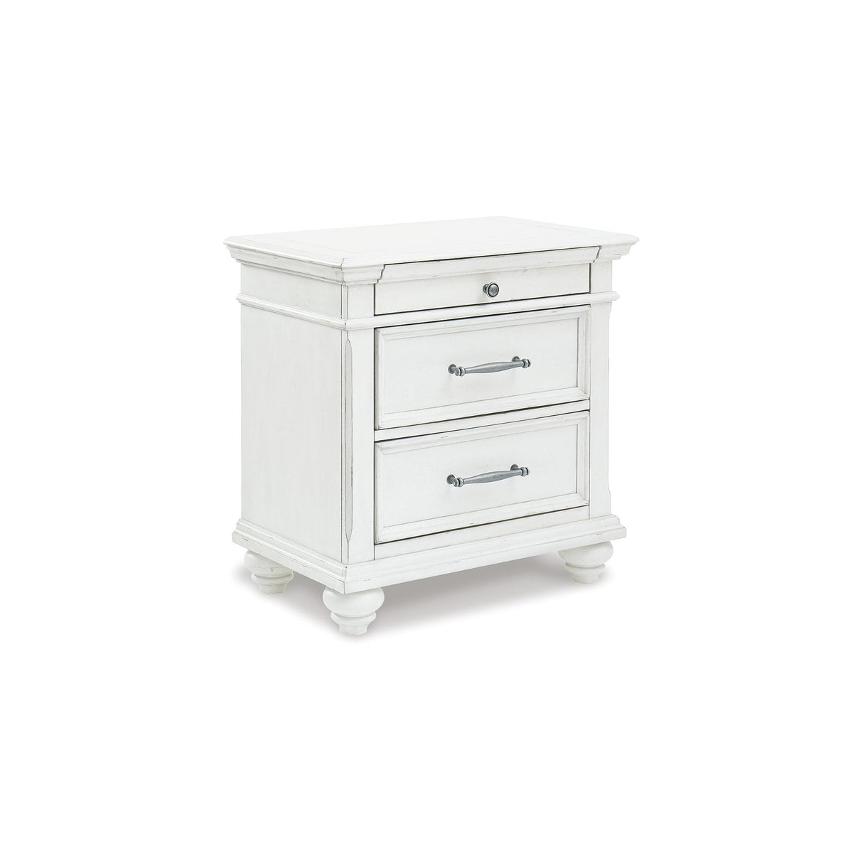 Nightstand in Distressed Whitewash Finish