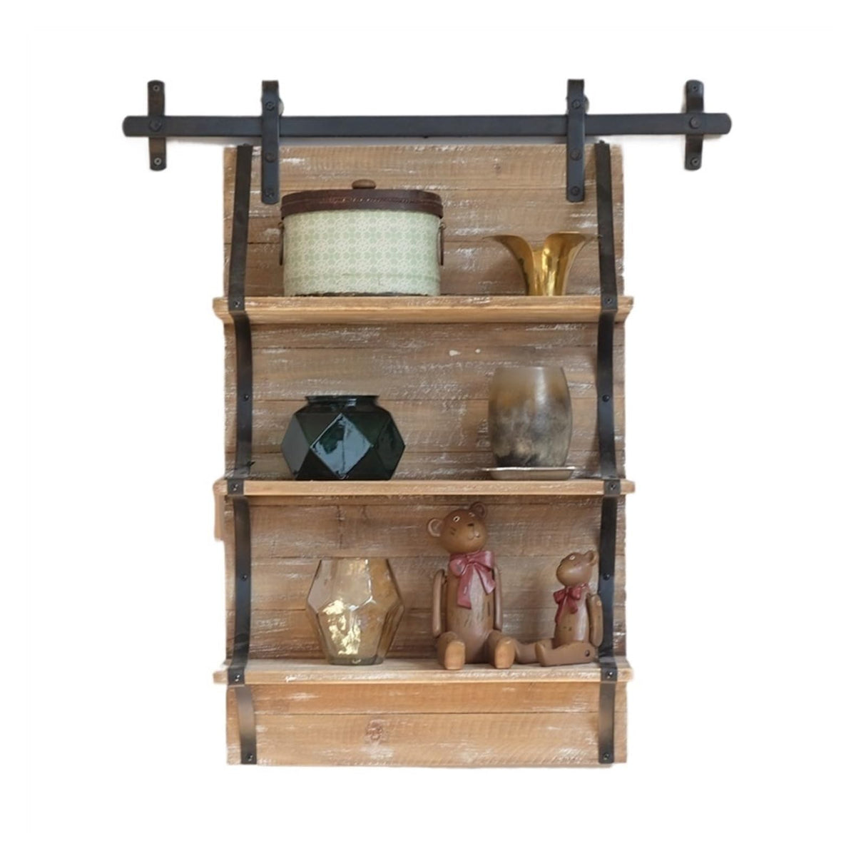 Floating Shelves Rural Solid Wood Shelving, Terrace Garden Layout Flower Shelving