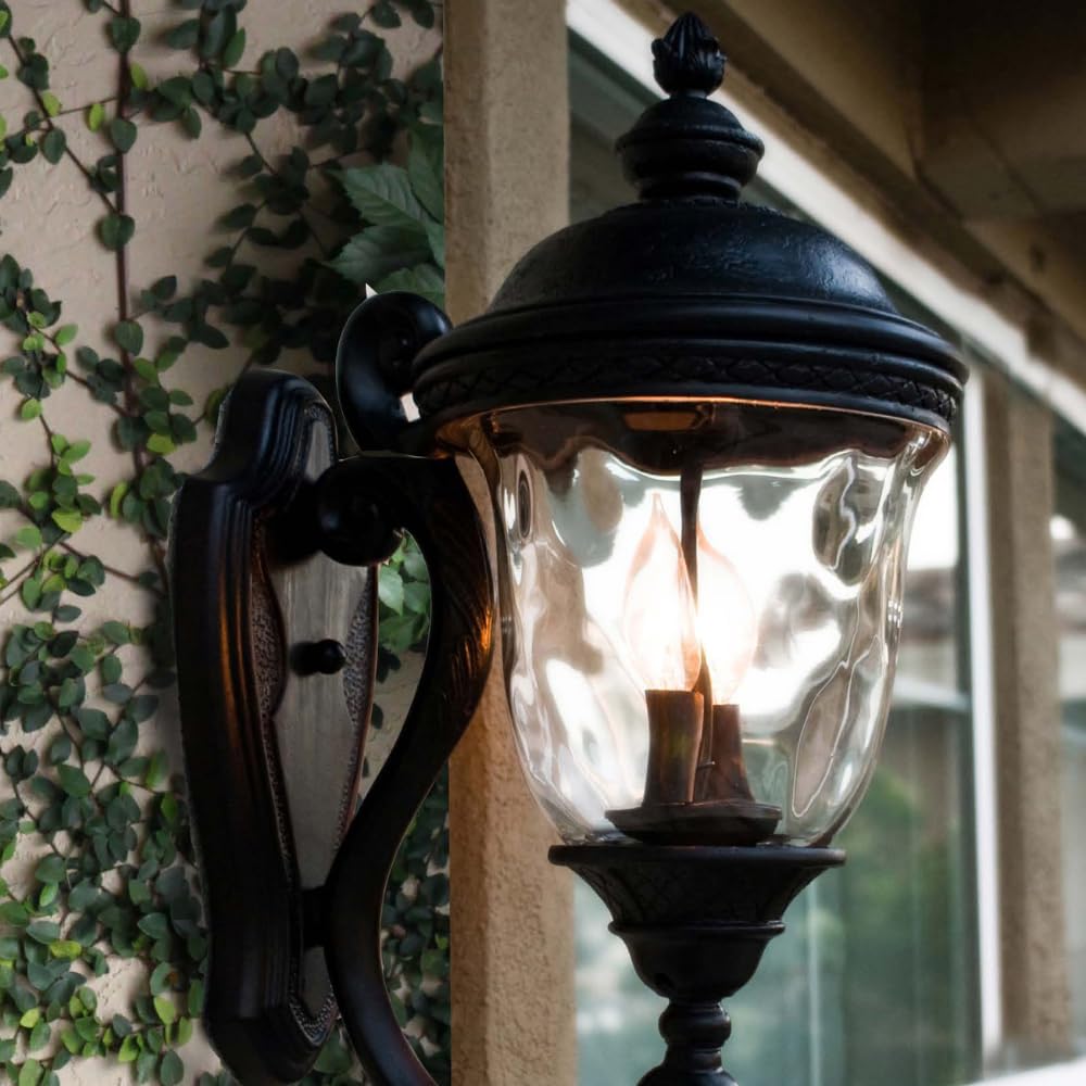 Carriage House DC-3 Light Outdoor Wall Lantern in Early American style-14 Inches