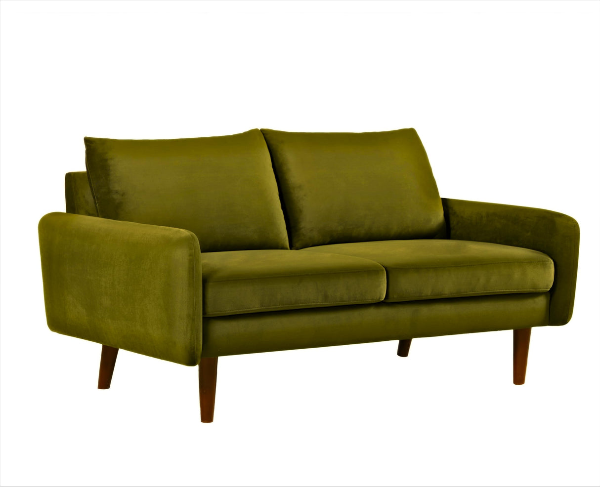 Kent Velvet Loveseat Sofa for Modern Living Rooms and Compact Spaces