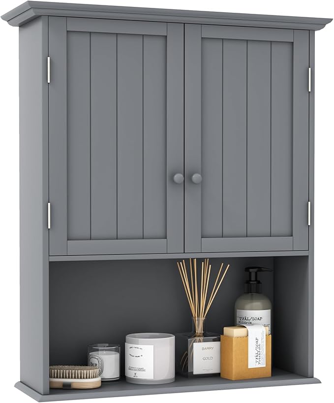Bathroom Organizers and Storage Cabinet with 2 Doors and an Adjustable Shelf