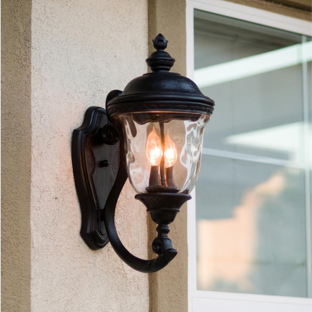 Carriage House DC-3 Light Outdoor Wall Lantern in Early American style-14 Inches