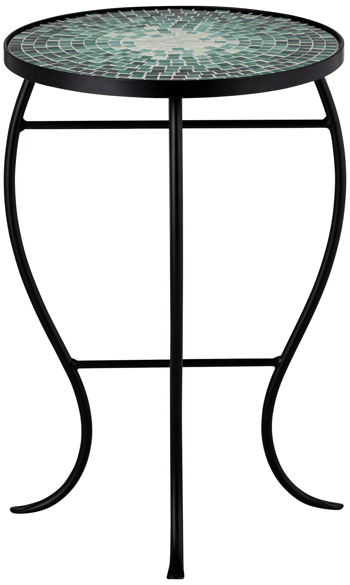 Bella Modern Black Metal Round Outdoor Accent Side Tables 14" Wide Set